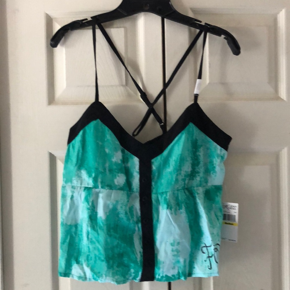 Cropped vintage FOX top NWT size M adjustable criss cross straps
